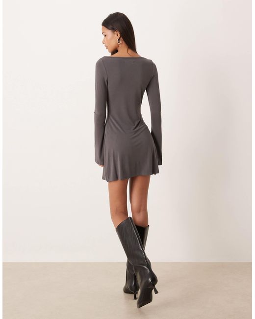 Motel Women's Natural Sevila Long Sleeve Flower Diamante Detailed Mini Dress