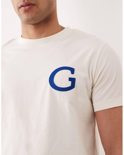 Gant White Varsity 'g' Badge T-shirt for men
