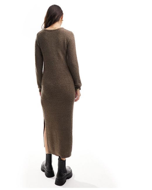 Vila Brown Super Soft Fluffy Maxi Jumper Dress