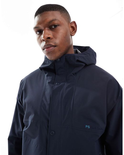 Paul Smith Blue Hooded Jacket With Logo for men