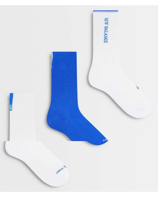 New Balance Blue Performance Logo Ankle Sock 3 Pack for men
