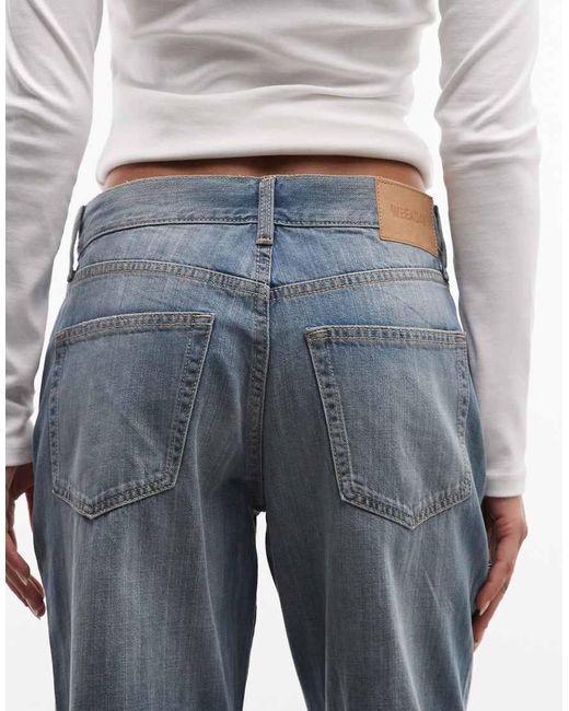 Weekday Gray Helix Low Waist Loose Fit Flare Leg Jeans