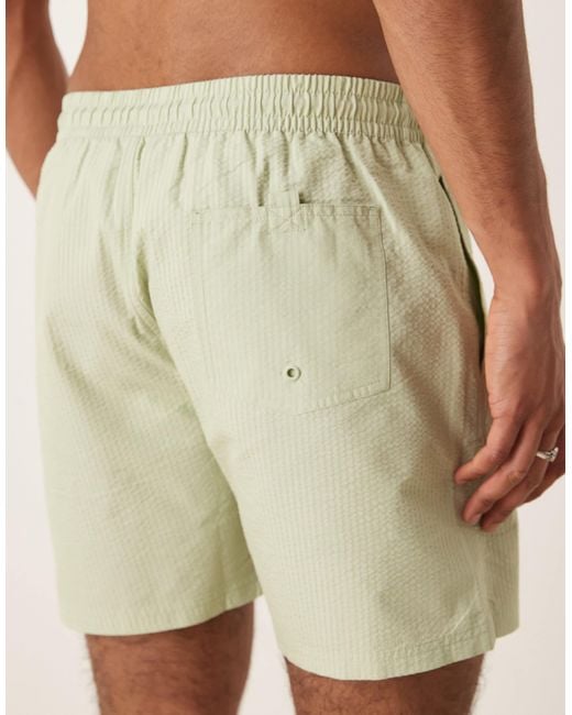 Mango Natural Seersucker Swim Short for men