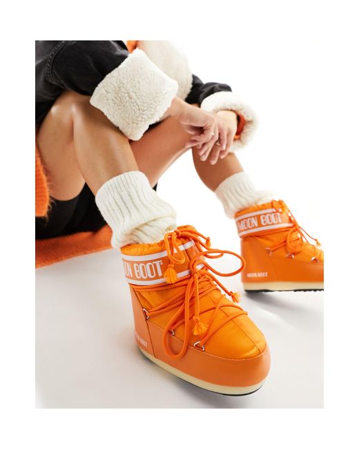 Moon Boot Orange Mid Ankle Snow Boots