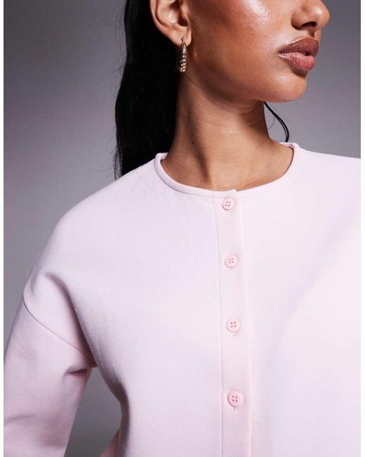 ASOS Overhemd Met Knoopsluiting En Interlock-Naden in het Purple