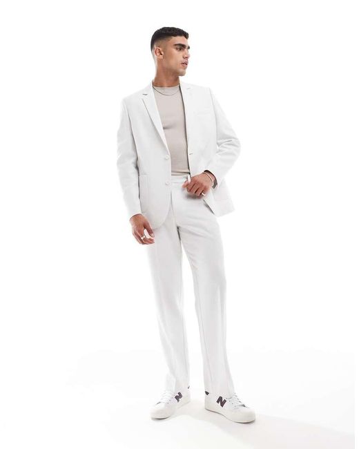 ASOS Colbert Met Normale Pasvorm En Wafelstructuur in het White voor heren