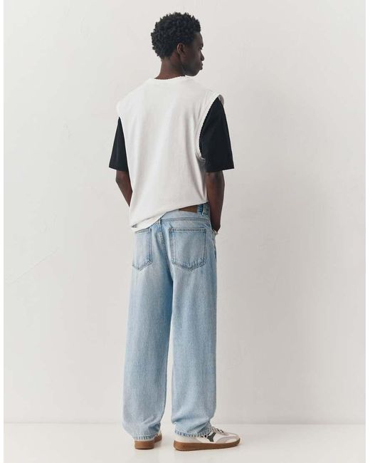 Pull&Bear Blue Baggy Jeans for men