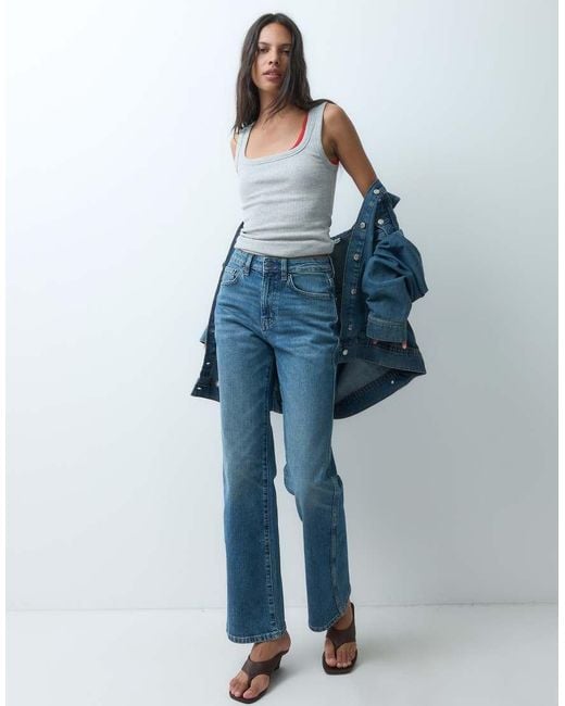 ASOS Blue Comfort Stretch Straight Leg Jean