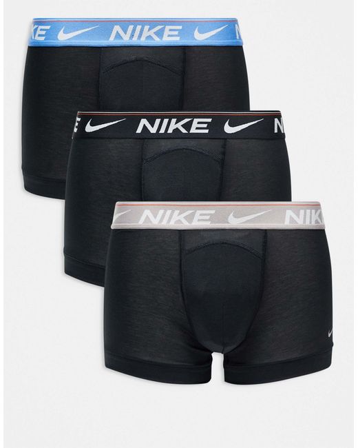 Nike Black Dri-Fit Ultra Comfort 3 Pack Trunks for men
