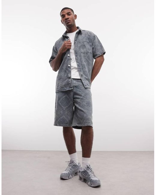 Liquor N Poker Blue Relaxed Denim Shirt Co-Ord for men