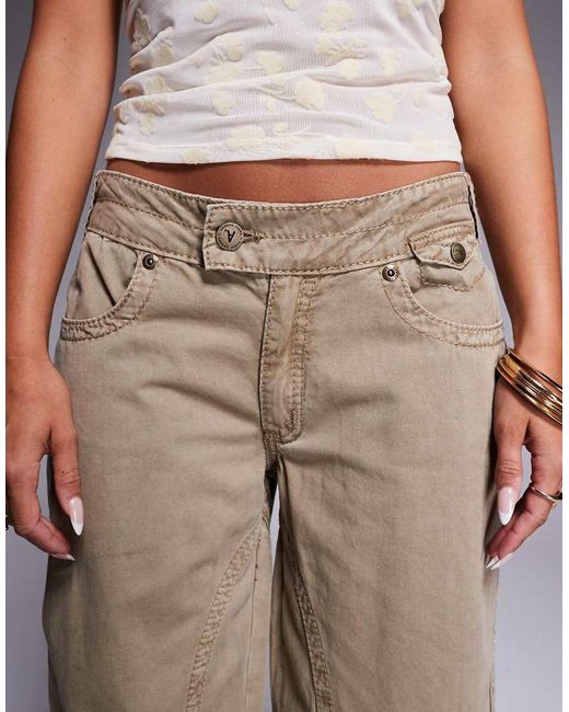 Abrand Jeans Brown 99 Low Baggy Utility Jeans