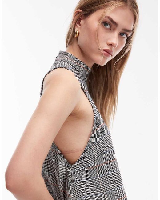 ASOS Gray High Neck Sleeveless Full Skirt Maxi Dress