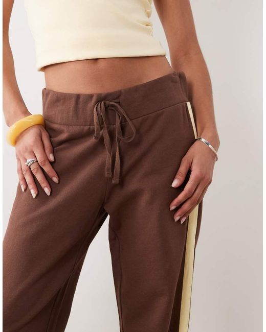ASOS Brown Yoga Trouser With Contrast Side Stripe