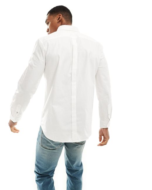 Ben Sherman White Long Sleeve Oxford Shirt for men