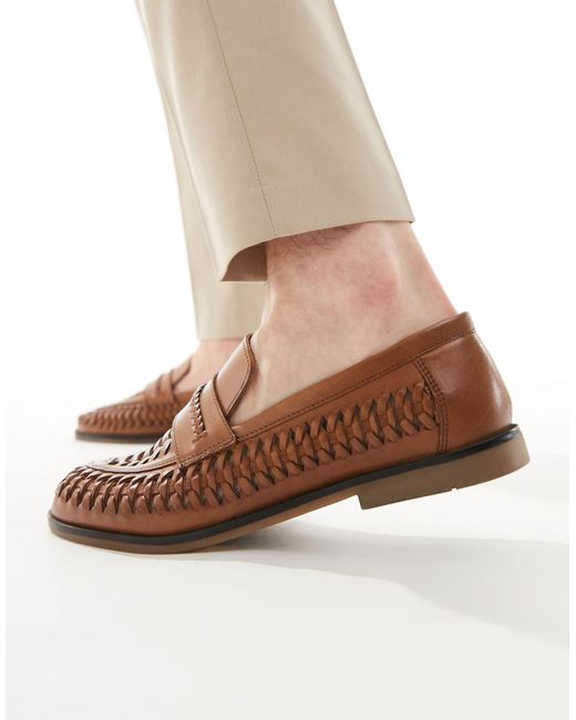 River Island Brown Woven Loafers for men