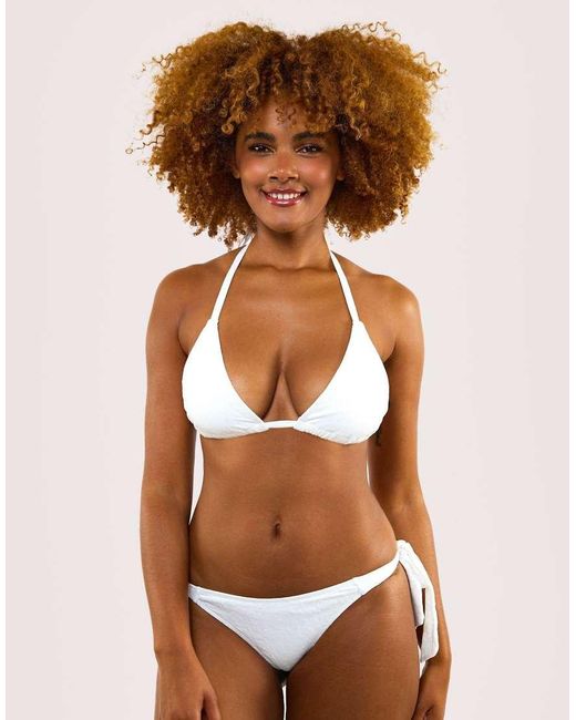 Peek & Beau Brown Fuller Bust Mix & Match Textured Triangle Bikini Top