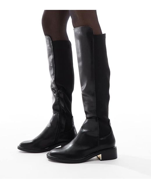 SEQWL Wide Fit Black Latte Riding Boots