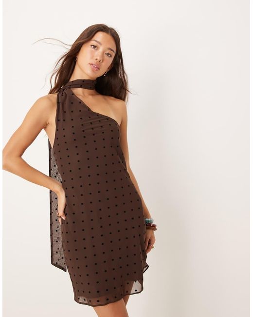 ASOS Natural Scarf Wrap Mini Dress