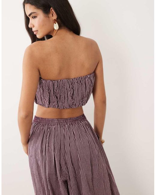 ASOS Brown Ruched Bandeau Top