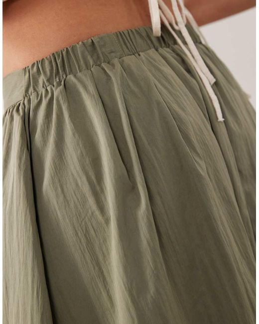 ASOS Green Volume Midi Skirt