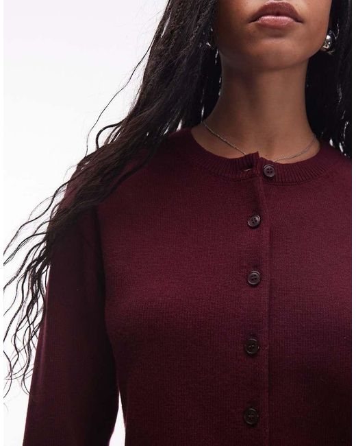& Other Stories Red Wool Cardigan With Button Front