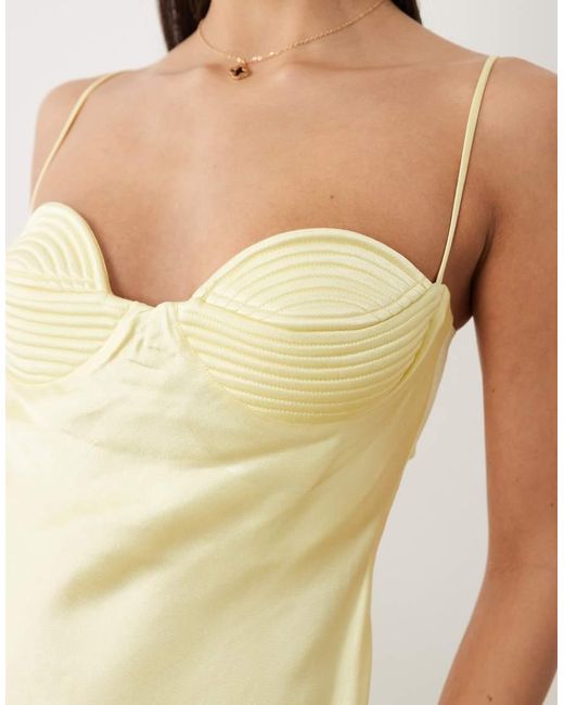 Bardot Natural Devi Satin Cup Detail Open Back Cami Maxi Dress