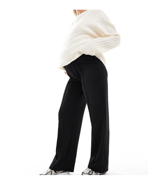 Pantaloni A Fondo Ampio Neri Con Pieghe Sul Davanti di Vero Moda in Black