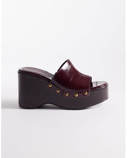 ASOS Brown Tara Eel Effect Wedges