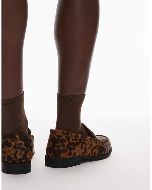 & Other Stories Brown Premium Hairy Leather Loafers With Cow Hair