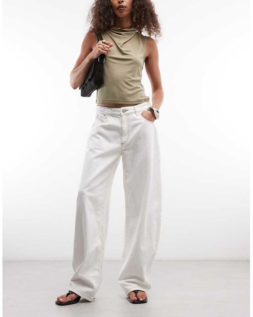 Abrand Jeans White 95 Barrel Jean With Contrast Stitch