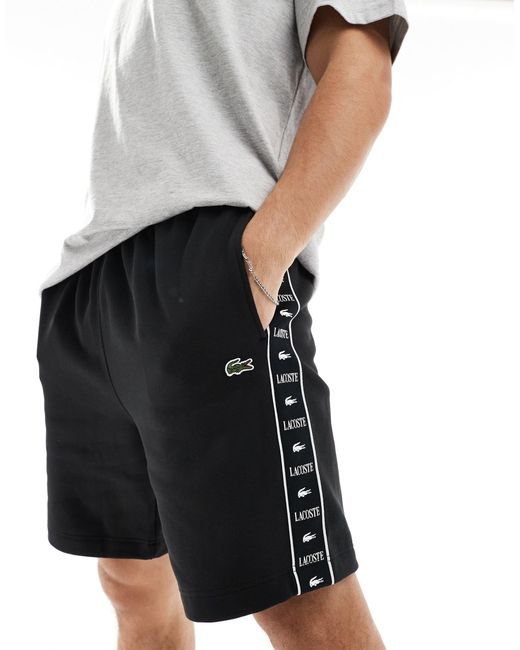Pantalones cortos s con detalle Lacoste de hombre de color Black