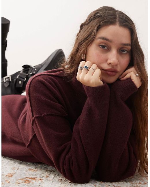 Exclusivité asos - - annie - robe pull courte en maille Weekday en coloris Brown
