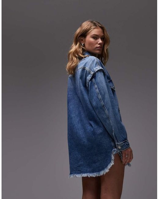 AllSaints Blue Snap Dress