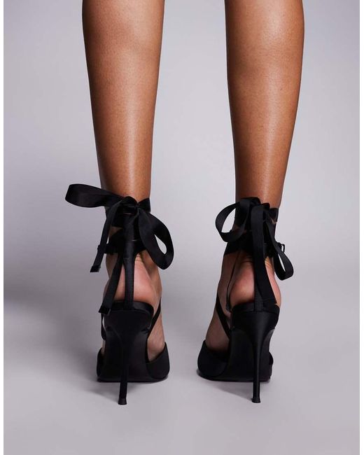 ASOS Black Narnia Tie Leg High Heel Sandals