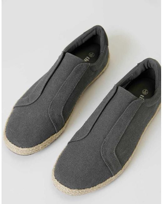 Threadbare Gray Cotton Canvas Slip On Espadrilles for men