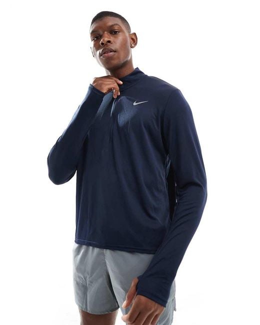Nike Blue Pacer Dri-Fit 1/4 Zip Top for men