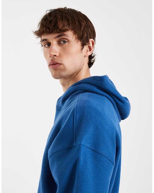 Hollister Blue Boxy Front Pocket Hoodie for men