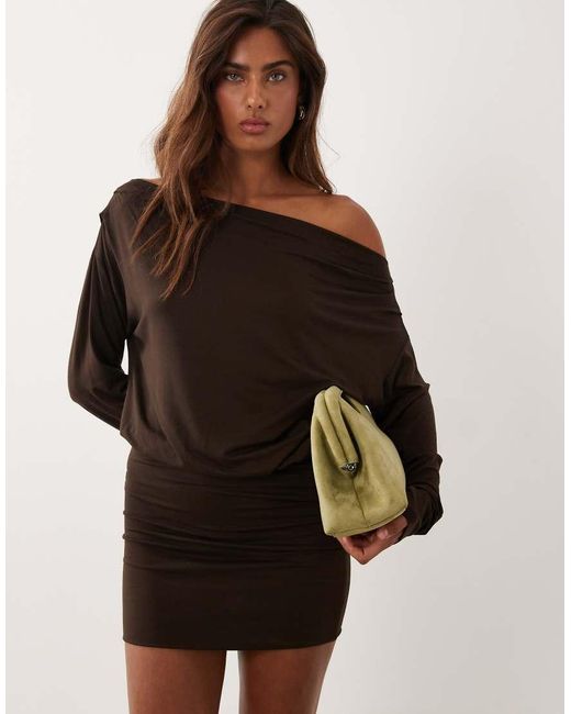 ASOS Natural Long Sleeved Mini Dress