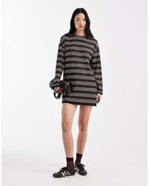 ASOS Black Long Sleeve Double Layer Mini Dress