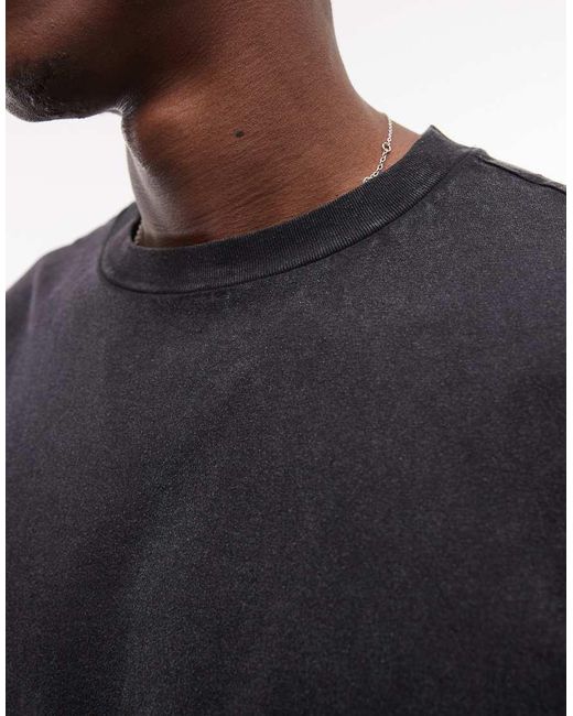 Weekday Black Cap Sleeve T-shirt for men