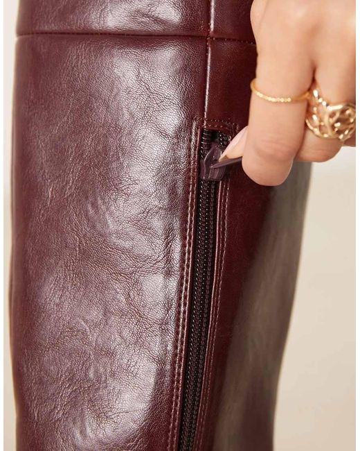 ASOS Natural Courtney Block Heel Knee Boots