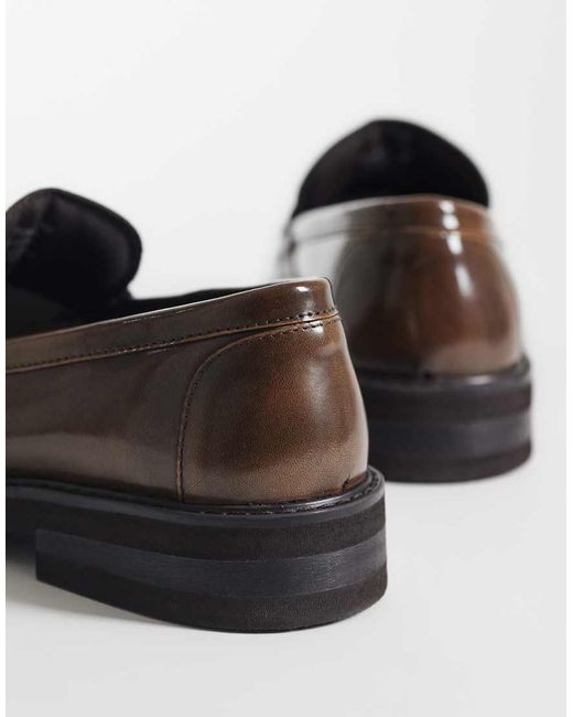 ASOS White Penny Loafers With Ruched Apron for men