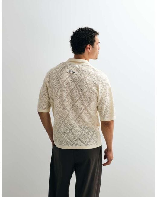 Prohibited Natural Knitted Lace Shirt for men