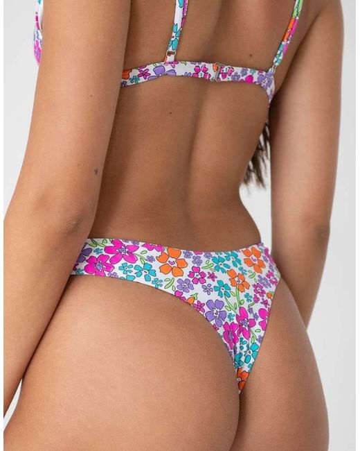 Bright Swimwear Multicolor Bali Citrus Floral Adjustable Bikini Top