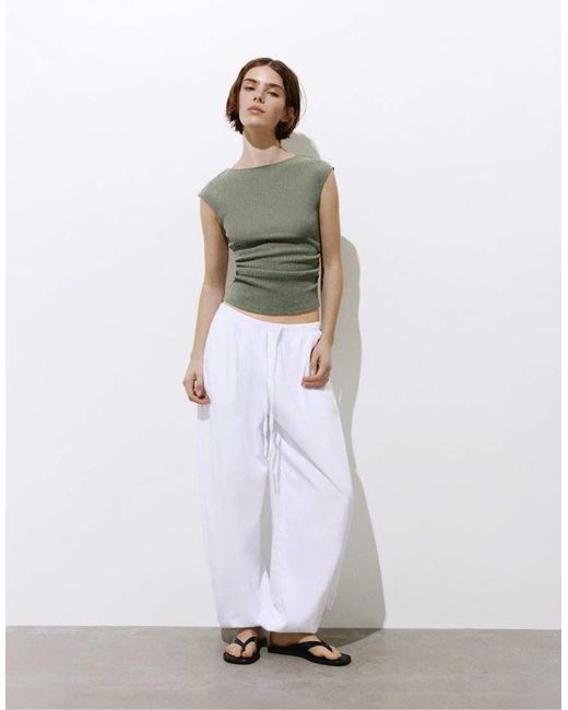 Pull&Bear Green Crepe Top