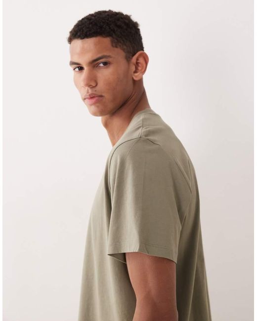 SELECTED Natural 100% Cotton Regular Fit T-shirt for men