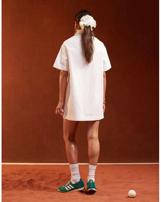 ASOS White – kurzärmliges hemdkleid