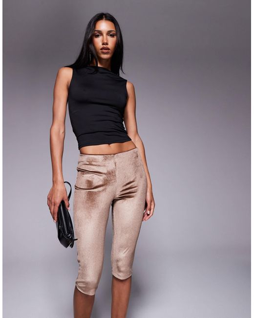 ASOS Brown Velvet Capri Pull On