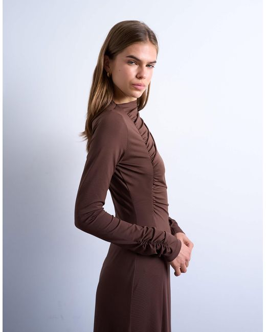 TOPSHOP Purple – asymmetrisches, vorne drapiertes maxikleid