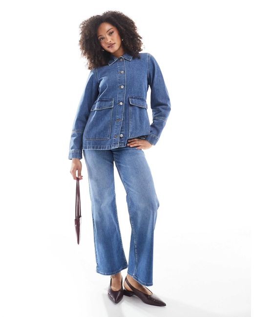 Veste en jean oversize style workwear - moyen Vero Moda en coloris Blue